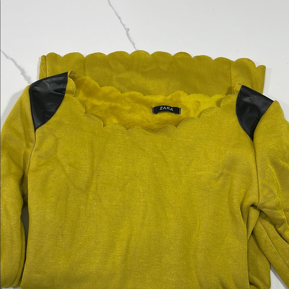 Zara Yellow Sweater with Black Accents